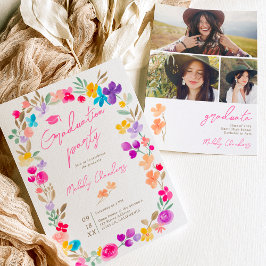 Gemalte Gartenanlagen Wildblumen Wiese Abschluss Einladung