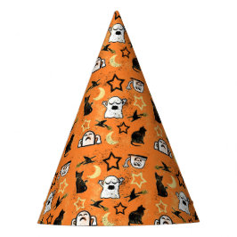 Gemalte Geister und Katzen Partyhütchen