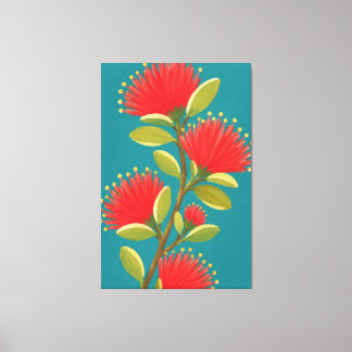 Gemalte hawaiianische Lehua-Blüte 1 Leinwanddruck