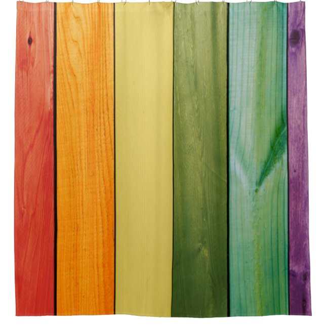 gemalte hölzerne Wand, trendy, modern, girly, Duschvorhang (Vorderseite)