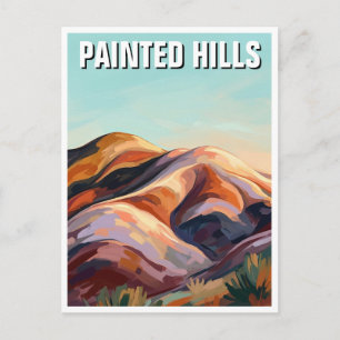 Gemalte Hügel Postkarte