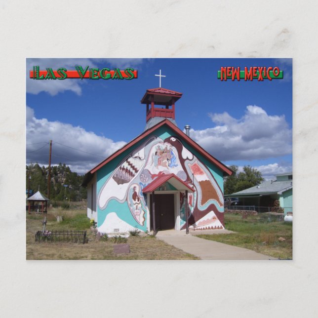 Gemalte Kirche, Montezuma New Mexico Postkarte (Vorderseite)