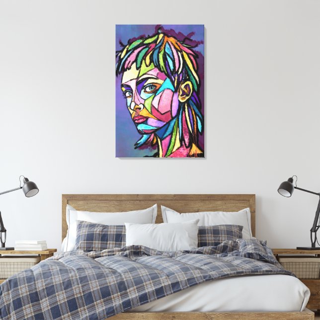 Gemalte Kunst Frau Leinwanddruck (Insitu (Schlafzimmer))