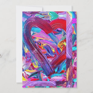 Gemalte Kunst Herz, Fine Art    Feiertagskarte