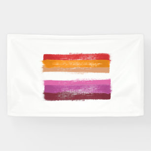 GEMALTE LESBISCHE STOLZFLAGGE SONNENUNTERGANG STRE BANNER