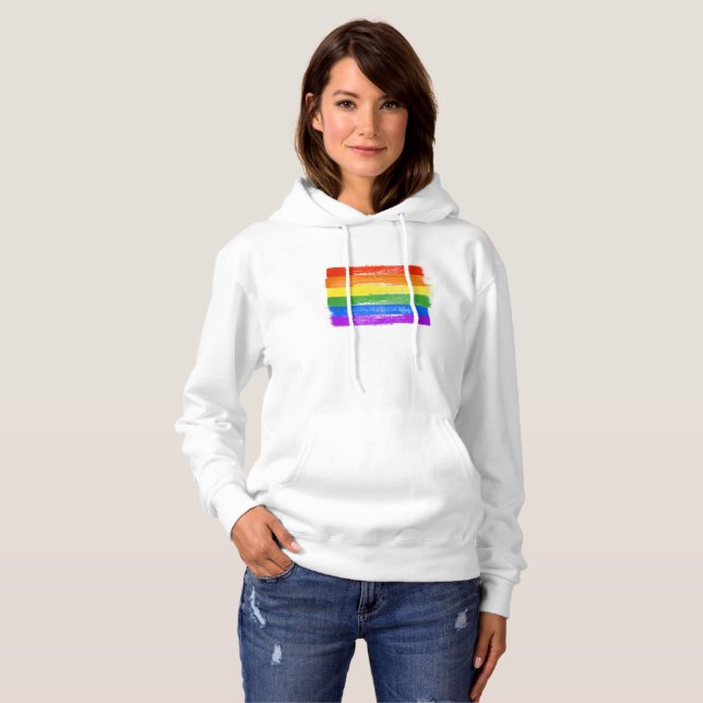 GEMALTE LGBTQ STOLZ-FLAGGE - Kopie - Hoodie (Vorne ganz)