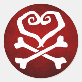 "Gemalte Liebe" Herz und Kreuz Runder Aufkleber