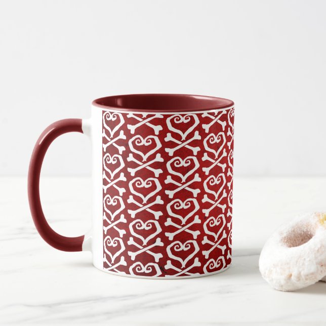 "Gemalte Liebe" Herz und Kreuz Tasse (Mit Donut)