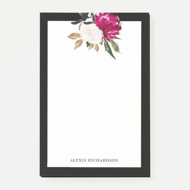 Gemalte Magnolie Post-it Klebezettel (Vorderseite)