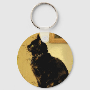 Gemalte Miezekatze Schlüsselanhänger