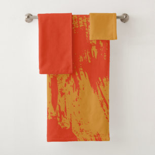 Gemalte Orange - Tuch-Set Badhandtuch Set