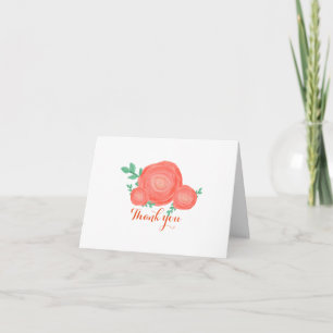 Gemalte orangefarbene Blumen Dankeskarten Dankeskarte