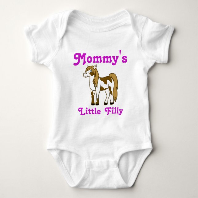 Gemalte Pferdegewohnheit scherzt Shirt mit rosa (Vorderseite)