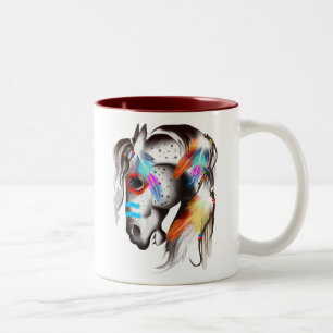 Gemalte Pony-Tasse Zweifarbige Tasse