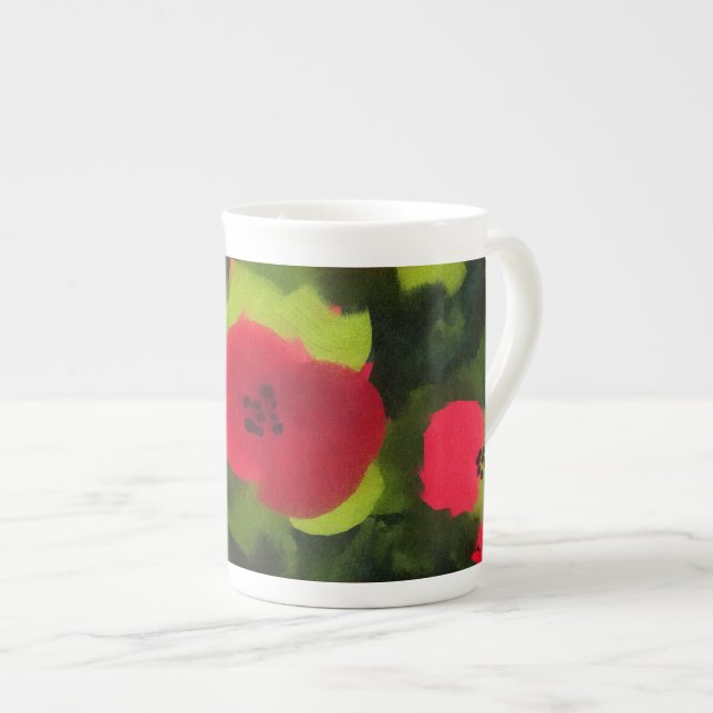 Gemalte Poppies | Artiful Floral Prozellantasse (Vorderseite Rechts)