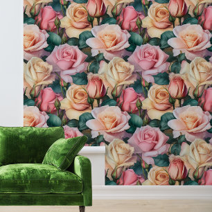 Gemalte Rose Blumige Blume  Tapete