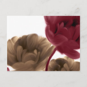 Gemalte Rosen - Burgund und Jute Postkarte