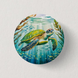 Gemalte Schildkröte Button
