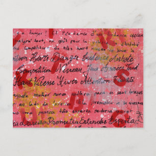Gemalte und geschriebene Leinwand Postkarte