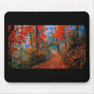 Gemalte Waldherbst-Flammen-Aquarell-Geschenke Mousepad