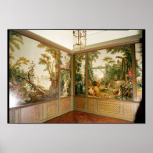 Gemalte Wandpaneele im Salon von Gille Poster