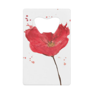 Gemalte Watercolormohnblumen-Blume 2 Kreditkartenflaschenöffner