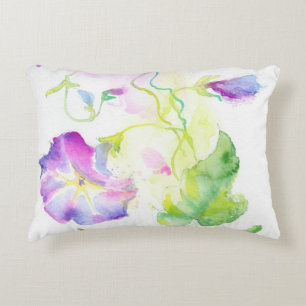 Gemalte Watercolorwinden-Blumen Dekokissen