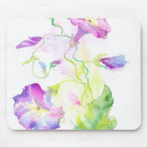 Gemalte Watercolorwinden-Blumen Mousepad