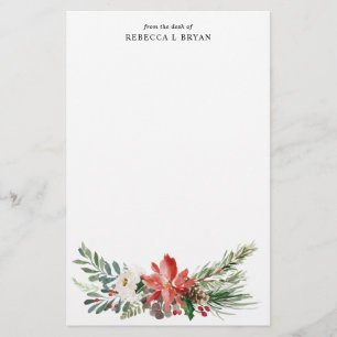 Gemalte Weihnachtsblumenfeiertags-Girlande Briefpapier
