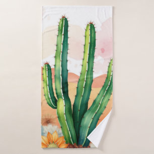 Gemalte Wüstenblüten Badhandtuch Set
