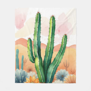 Gemalte Wüstenblüten Fleecedecke