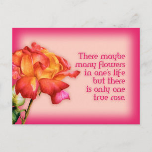 Gemalte Zitat-Fine-Art-Rose-Postkarte Postkarte