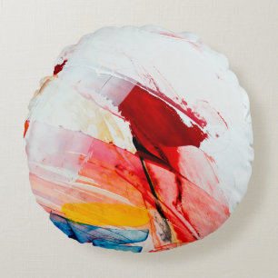 gemalter abstrakter Hintergrundfarbe,Pinsel,abstra Rundes Kissen
