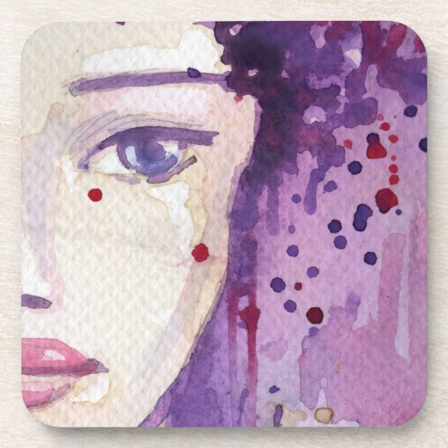 Gemalter Aquarell-Hintergrund Getränkeuntersetzer (Vorderseite)
