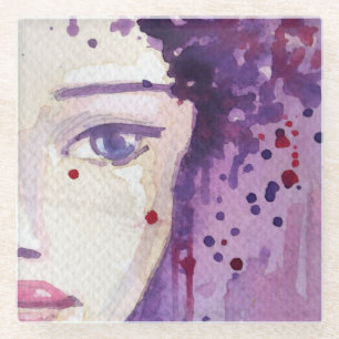 Gemalter Aquarell-Hintergrund Glasuntersetzer