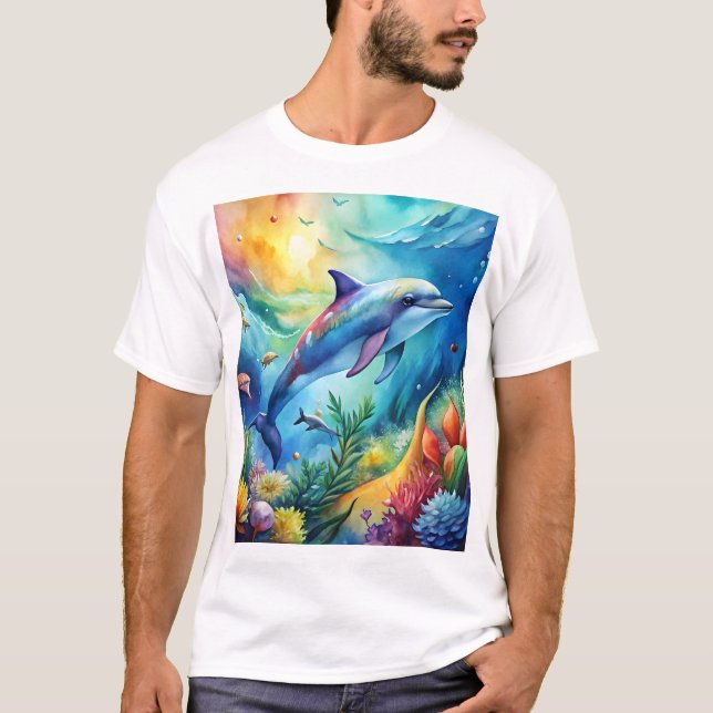 Gemalter Delfin T-Shirt (Vorderseite)