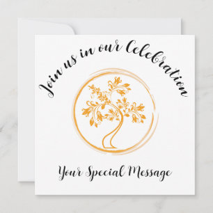 Gemalter Goldener Baum des Lebens Ende der Behandl Einladung