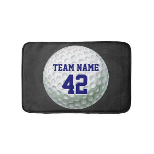 Gemalter Golfball mit Namen Badematte
