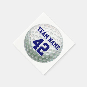 Gemalter Golfball mit Namen Serviette