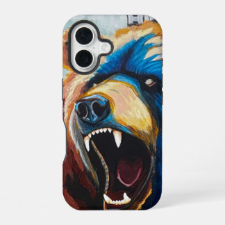 Gemalter Grizzly iPhone 16 Hülle