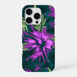 Gemalter Hibiskus Hawaiian Floral Violett iPhone 16 Pro Hülle