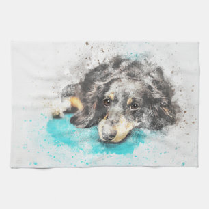 Gemalter Hundeabdruck Geschirrtuch