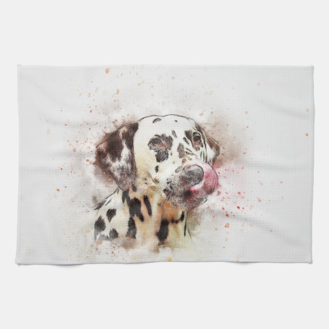 Gemalter Hundedruck Geschirrtuch (Horizontal)