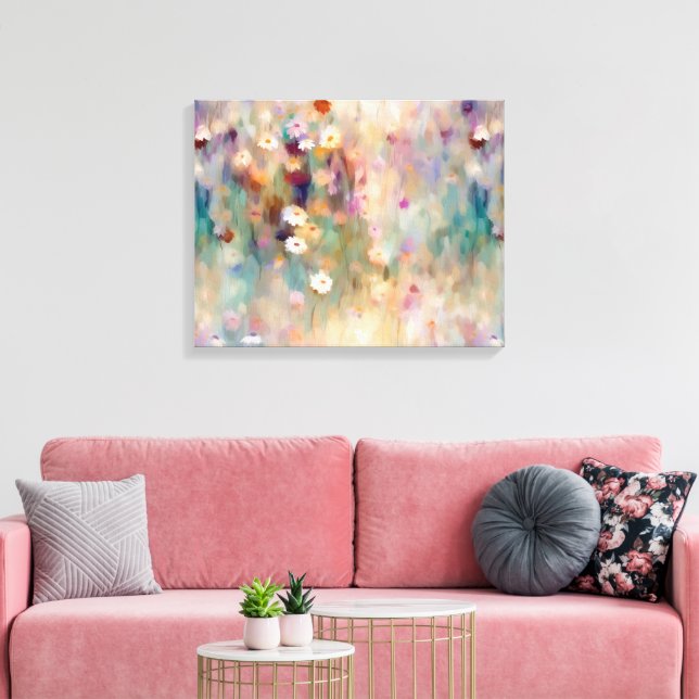 Gemalter impressionistischer Daisy-Druck Leinwanddruck (Insitu (Wohnzimmer))