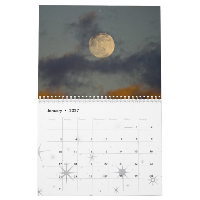 Gemalter Kalender der Himmel-2010 (Jan 2027)