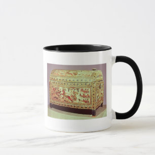 Gemalter Kasten, der König auf Chariot darstellt Tasse