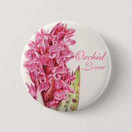 Gemalter Knopf Kunst der Orchidee Liebhaber Button