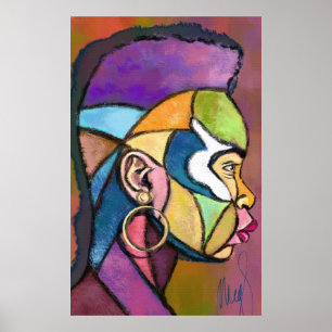 Gemalter Kunstplakat afrikanischer Mann Poster