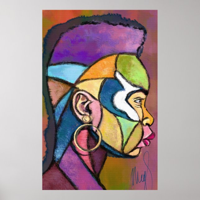 Gemalter Kunstplakat afrikanischer Mann Poster (Vorne)