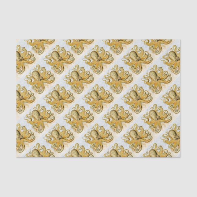 Gemalter Nautischer Kraken-Tintenfisch Seidenpapier (Vorderseite)